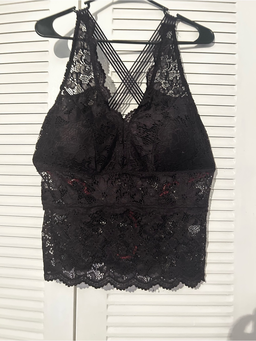 Black Lace Bralette with Strappy Detail